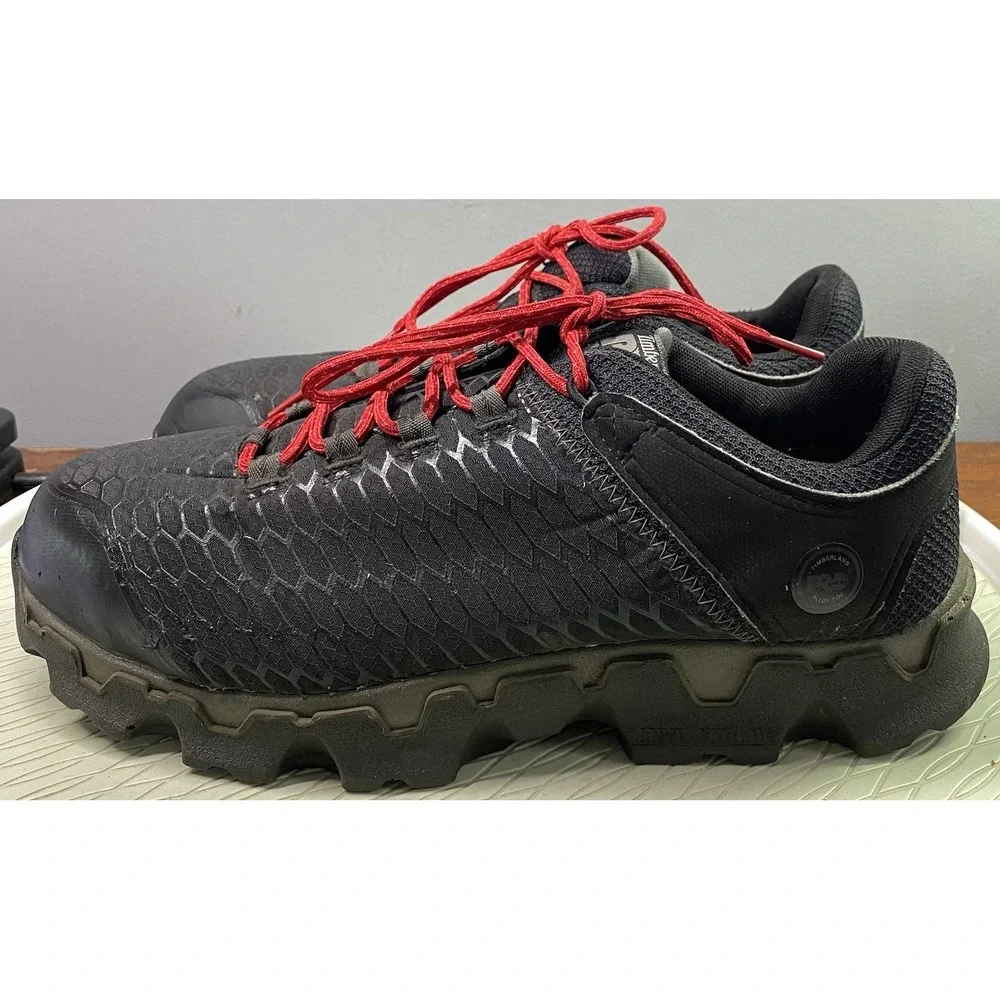 Timberland Pro Men's Anti Fatigue‎ Work Shoes Black&Red Safety Alloy Toe Sz. 13M